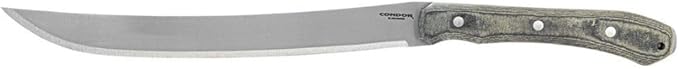Condor K-Night Machete with 1075 High Carbon Steel Blade, Convex Grind, and Micarta Handle (Blasted Satin)