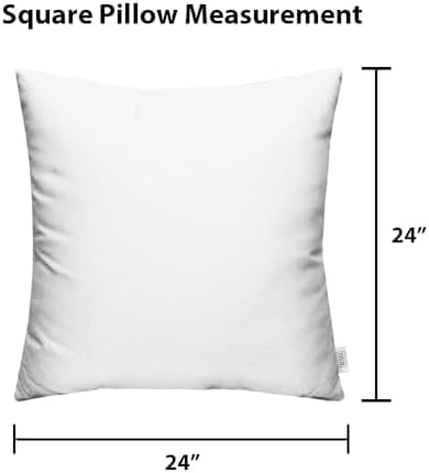 RSH DECOR: Sunbrella Square Throw Pillows Set of 4 | 24" x 24" | Water and Fade-Resistant Performance Fabric | Outdoor Pillow Covers with Down-Alternative Inserts | Made in USA (Cast Shale Brown)