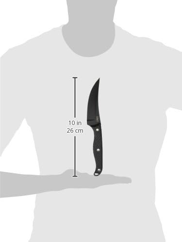 CRKT Clever Girl Fixed Blade Knife with Sheath: Powder Coated SK5 Steel, Upswept Blade, Textured Nylon Handle, Molle Compatible Sheath 2709,Black