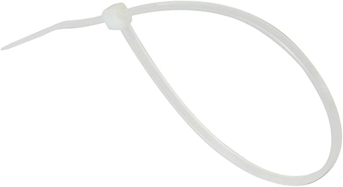 GTSE 8 Inch White/Clear Zip Ties, 100 Pack, 50lb Strength, UV Resistant Strong Nylon Cable Ties, Self-Locking 8" Tie Wraps