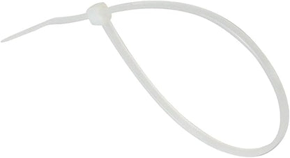 GTSE 8 Inch White/Clear Zip Ties, 100 Pack, 50lb Strength, UV Resistant Strong Nylon Cable Ties, Self-Locking 8" Tie Wraps