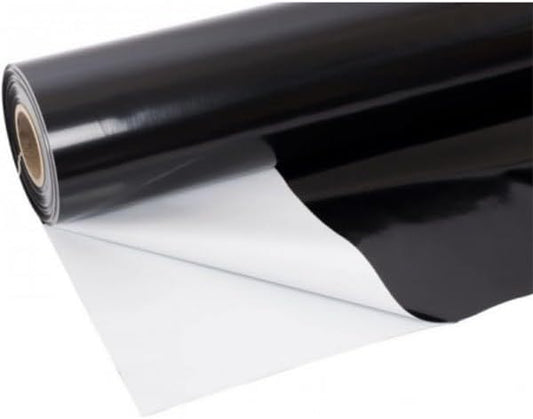 Farm Plastic Supply Crawl Space Vapor Barrier, 20 mil - Thick Plastic Sheeting, Drop Cloth Moisture Barrier for Crawl Space Encapsulation, Heavy Duty Polyethylene, Black & White Panda Film (12' x 50')