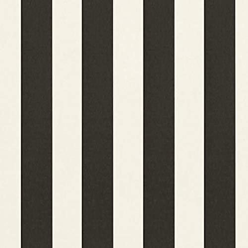 RSH DECOR Deep Seating Cushion with Pillow Back | 23.5” x 25” x 5" Seat | Water and Fade-Resistant Spun Fabric | Made in USA | Outdoor Chair Cushion Set for Patio Furniture (Black & White Stripe)