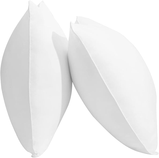 24 x 24 Outdoor Throw Pillow Inserts Set of 2 Waterproof Square Premium Decorative Couch Pillow Stuffers Form Large White Sofa Cushions Indoor