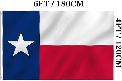 Jayus Double Sided Texas State TX Flags 4x6 FT Outdoor- 320D Heavy Duty Nylon Republic of Texas Flag Banner with 2 Grommets
