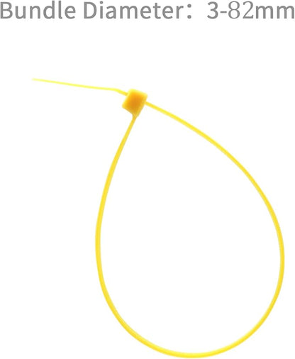 XINGO 100PCS Cable Zip Ties Heavy Duty, Premium Nylon Plastic Wire Ties with 50 Pounds Tensile Strength, Self-Locking Black Nylon Zip Ties for Indoor and Outdoor (12 inch, Yellow)