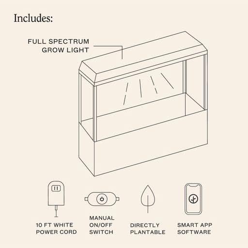 Modern Sprout Smart Growhouse - LED Grow Light for Indoor Plants - Plant Grow Light for Indoor Gardening System - Countertop Planter for Herb Garden with Smart App Control - Matte Black