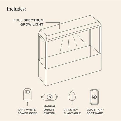 Modern Sprout Smart Growhouse - LED Grow Light for Indoor Plants - Plant Grow Light for Indoor Gardening System - Countertop Planter for Herb Garden with Smart App Control - Matte Black