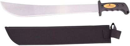 Edward Tools 18” Machete with Sheath - High Carbon Steel Blade Machete for Yard Work, Cutting Trees and Brush, Camping, Gardening - Heavy Duty Nylon Sheath with Belt Loop - Ergonomic Rubber Handle
