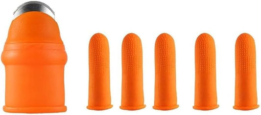 Orange Silicone Thumb Cutter Set, Separator Finger Plant Fruit Picking Tool,Fruit and Vegetable Picking Potted Plants Trim Silicone Thumb Tool for Strawberry Vegetables Garden Plants Gardening Aprons