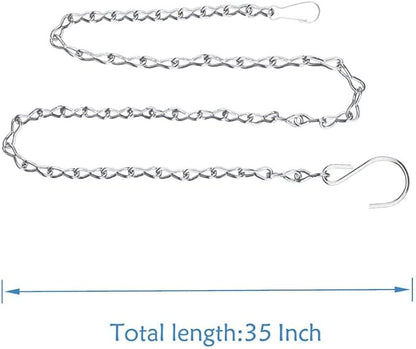 YINGFENG 4 Pack 35 Inch Silver Hanging Chain for Hanging Bird Feeders, Bird Houses, Hanging Planters, Baskets, Birdbaths, Lanterns, Wind Chimes, Billboards, Signs and Ornaments, etc