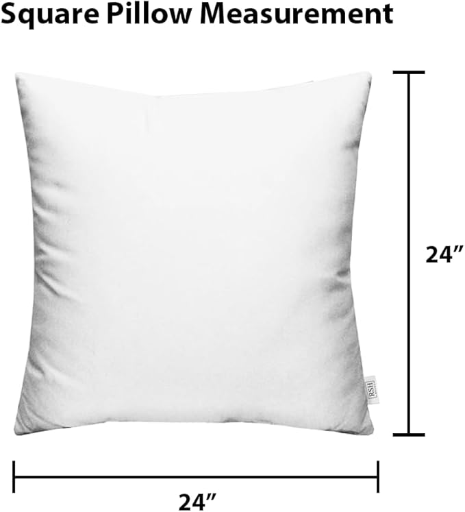RSH DECOR: Square Throw Pillows Set of 2 | 24” x 24” | All-Weather Spun Fabric | Water and Fade-Resistant | Outdoor Accent Pillows for Patio Furniture | Tan