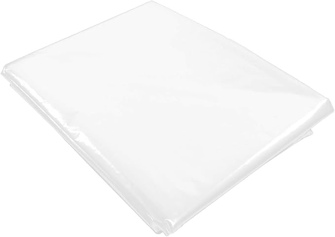Plastic Sheeting, 4 Mil Thick Clear Polyethylene Film, Waterproof Multipurpose Tarp, Cuttable Plastic Cover for Furniture, Greenhouse, Garden, and Dust Protection (10 ft × 16.4 ft(3m × 5m))