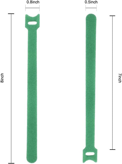 Garden Hook＆Loop Plant Cable Ties, Multi-functional Ties, Adjustable Garden Nylon Ties for Supporting Plant and Vines(50 Pcs, 8 Inch, Green)