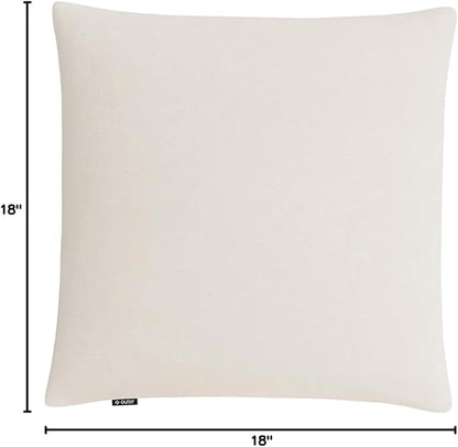 Outer Outdoor Throw Pillow with OuterWeave Performance Fabric, Decorative Outdoor Pillow for Patio & Outdoor Furniture, Includes Machine Washable Pillow Cover and Insert - Pailsades Cream, 18"x18"