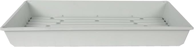 SUNPACK 10" x 20" Mega Plastic Seed Starting Tray, White, 2.5" - No Drainage Holes, Ideal for Greenhouses or Indoor Gardening - Made of Thick, Strong Plastic