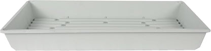 SUNPACK 10" x 20" Mega Plastic Seed Starting Tray, White, 2.5" - No Drainage Holes, Ideal for Greenhouses or Indoor Gardening - Made of Thick, Strong Plastic