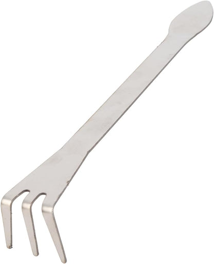3 Prong Root Rake, Stainless Steel Root Pick Rake, Small Loosen Soil Bonsai Tree Tools with Ergonomic Handle for Gardening Plants Loosen and Aerates Soil, 9.06 x 1.18in