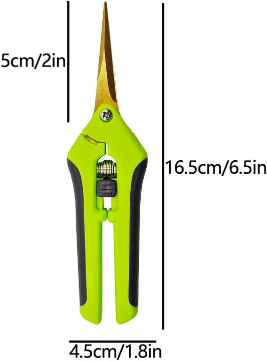 HAISHANG Pruning Shears, 6.5 Inch Garden Shears, Gardening Scissors with Titanium Coated Curved Precision Blades for Trimming Plant, Herb, Flower, Hedge, Rose, Bonsai