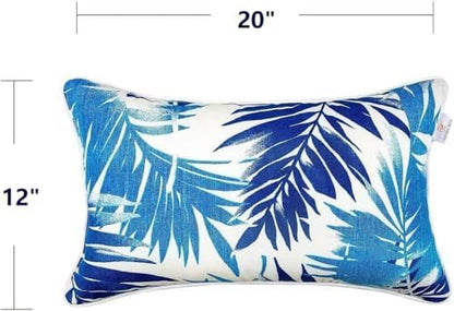 JMGBird Outdoor Pillows Waterproof Set of 4 Outdoor Throw Pillows with Insert Included 12×20 Inch Outdoor Lumbar Pillows for Patio Furniture