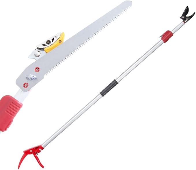 Tree Pruner with Telescoping Pole, 3.9-7.2 ft Extendable Reach, Branch Trimmer (Silver, 3.9~7.2 Ft)