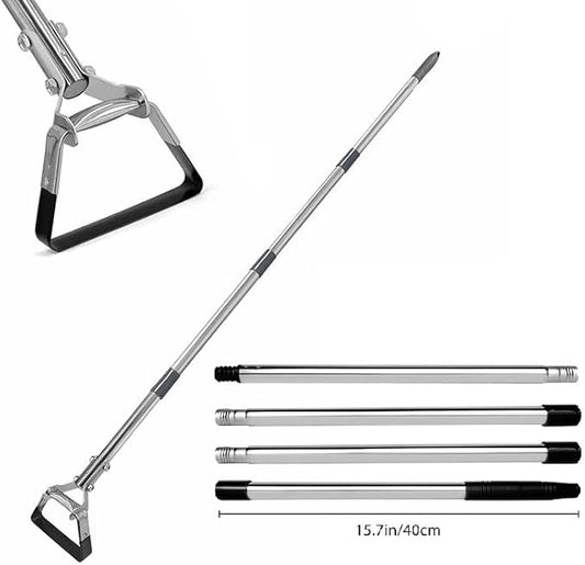 Hoe Garden Tool, Scuffle Garden Hoe with Long Handle, Adjustable Hula Hoe for Easy Weeding (60 Inch)