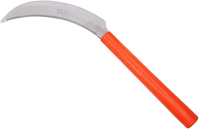 Zenport K208P Harvest Sickle with Plastic Handle, Light Serration, 6.5-Inch Stainless Steel Blade, Orange (3)
