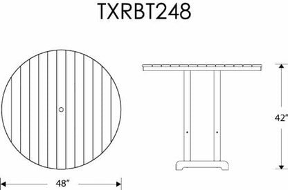 Trex Outdoor Furniture TXRBT248CW Monterey Bay Round Bar Table, 48-Inch, Classic White