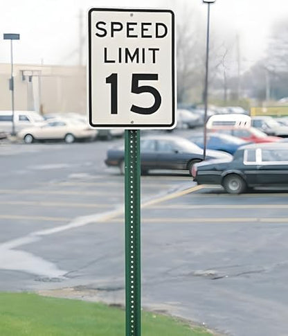U-Channel Sign Post/Delineator Post, 6-Foot Green Painted, 1.12 lb/ft Steel, Pre-Drilled Holes (3 Pack)