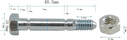 for 53200500 Snow Blower Shear Bolt 10 Pack Replaces 510016 532005 51001600 59071 510016 01036500 1/4" Diameter Fits Compact Two-Stage Snow blowers