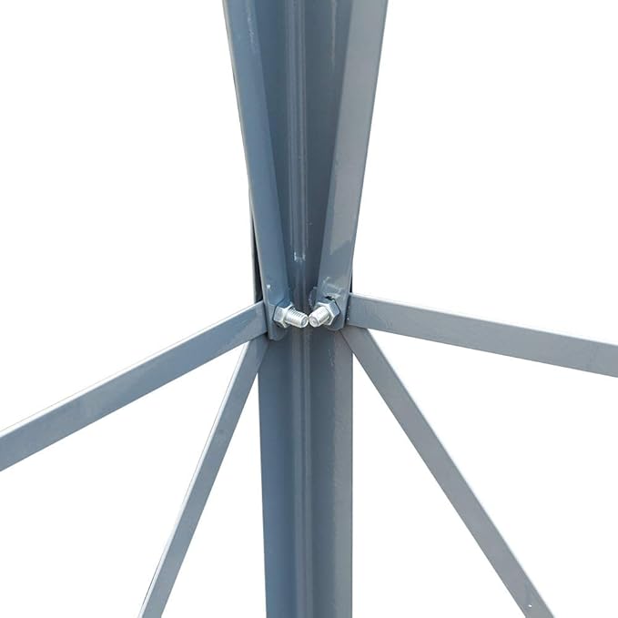 8FT Windmill for Yard Garden Decoration with Weather Vanes，Heavy Duty Outdoor Wind Mills, Large Metal Outdoor Windmill,Weather Resistant,Gray