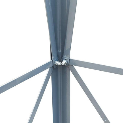 8FT Windmill for Yard Garden Decoration with Weather Vanes，Heavy Duty Outdoor Wind Mills, Large Metal Outdoor Windmill,Weather Resistant,Gray