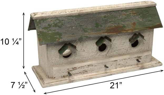 Nature Creations Barn Condo Bird House, White