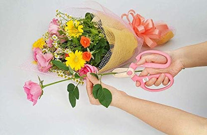 Japanese Florist Scissors – Professional Ultra Sharp Flower Shears Made in JAPAN for Ikebana Floral Design & Gardening SAKAGEN HAND CREATION F-170 (Red)
