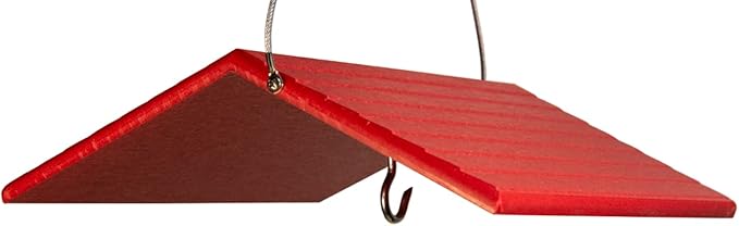 JCs Wildlife Poly Weather Cover - Rain Guard - Hang Bird Feeder or House Underneath for Protection from Rain or Snow - Easy to Clean and Use (Medium, Cardinal Red)
