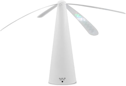BUGGOFF White Fly & Flying Insect Repellent Fan with Twin Blades, Table top & Hangable, Battery Powered, USB C Chargable with Cable Included. Safe Blades with Auto Stop. (4 Pack)