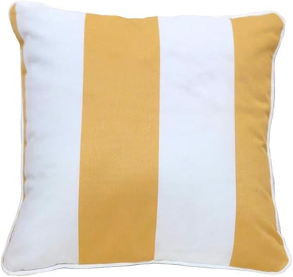 East Green 14 x 14 Waterproof Outdoor Pillow with Insert, Yellow Stripe - Premium Olefin Outdoor Accent Pillow for Patio Furniture