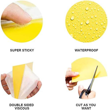 Gideal 20-Pack Dual-Sided Yellow Sticky Traps for Flying Plant Insect Such as Fungus Gnats, Whiteflies, Aphids, Leafminers,Thrips - (6x8 Inches, Included 20pcs Twist Ties)