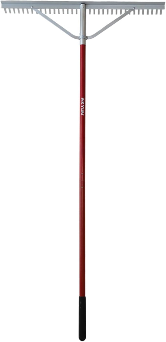 KYLIN Landscape Rake for Lawns 36Tines 36Inch with 66 Inch Extra-Long Aluminum Handle, Leaf Rake Tool for Loosening Soil, Lawn Care, Weeding Lake, Garden, Pond, Beach Landscaping
