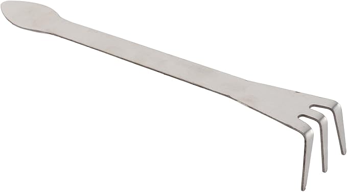3 Prong Root Rake, Stainless Steel Root Pick Rake, Small Loosen Soil Bonsai Tree Tools with Ergonomic Handle for Gardening Plants Loosen and Aerates Soil, 9.06 x 1.18in