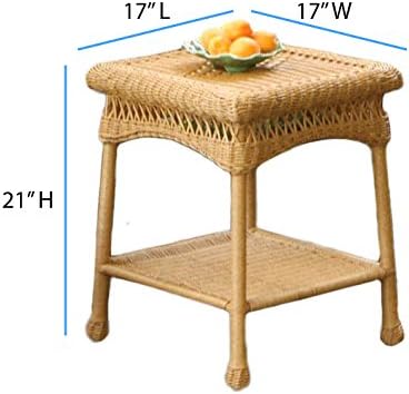 Tortuga Outdoor Portside Wicker Side Table, Amber