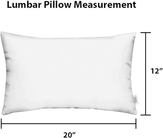 RSH DECOR: Sunbrella Lumbar Throw Pillows Set of 2 | 20" x 12" | Water and Fade-Resistant Performance Fabric | Outdoor Pillow Covers with Down-Alternative Inserts | Spectrum Peacock