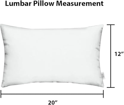 RSH DECOR: Sunbrella Lumbar Throw Pillows Set of 2 | 20" x 12" | Water and Fade-Resistant Performance Fabric | Outdoor Pillow Covers with Down-Alternative Inserts | Canvas Macaw