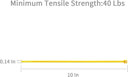 XINGO 10 Inch Cable Zip Ties (500 Pack), 40 Lbs Tensile Strength-Heavy Duty, Self-Locking Nylon Plastic Nylon Wire Ties for indoor and outdoor use (Yellow)