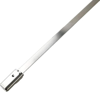 HS Metal Zip Ties Stainless Steel Cable Tie 11.8 Inch (100 Pack) Extra Heavy Duty Self-Locking Strap Ties 225 Lbs Perfect for Exhaust,Fence Outdoor,Automotive