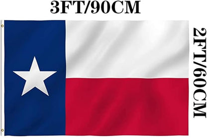 Jayus Double Sided Texas State Flag 2x3 FT Outdoor- 220D Heavy Duty Republic of Texas Flags Banners- Vivid Colors UV Resistant TX Flags with 2 Brass Grommets