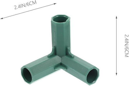 Yardwe 20Pcs Greenhouse Frame Connector, 5 Types Gardening Frame Pipe Fitting Plastic Joint Connectors for Stable Plant Support and Greenhouse Construction, 16mm