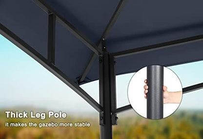 MASTERCANOPY Outdoor Garden Gazebo for Patios with Stable Steel Frame and Netting Walls (10x12,Navy Blue)
