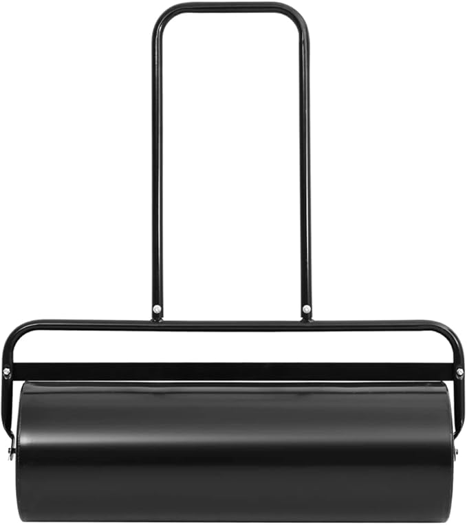 Garden Lawn Roller with Handle for Lawn Garden Yard, Grass Aerator, Yard Roller Black 16.6 gal Iron and Steel