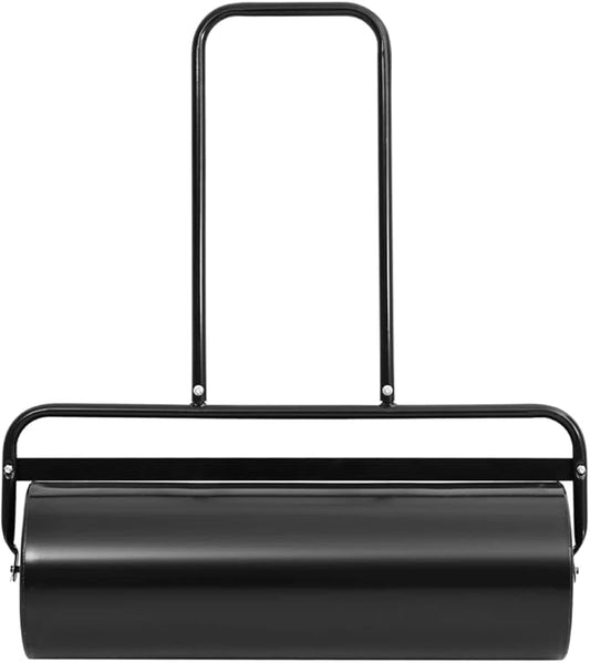 Garden Lawn Roller with Handle for Lawn Garden Yard, Grass Aerator, Yard Roller Black 16.6 gal Iron and Steel
